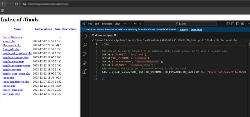 Information security of web applications
